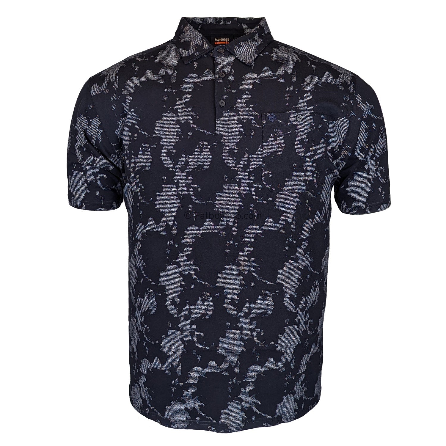 Espionage Camo Print Polo - P202 - Navy / Grey 1