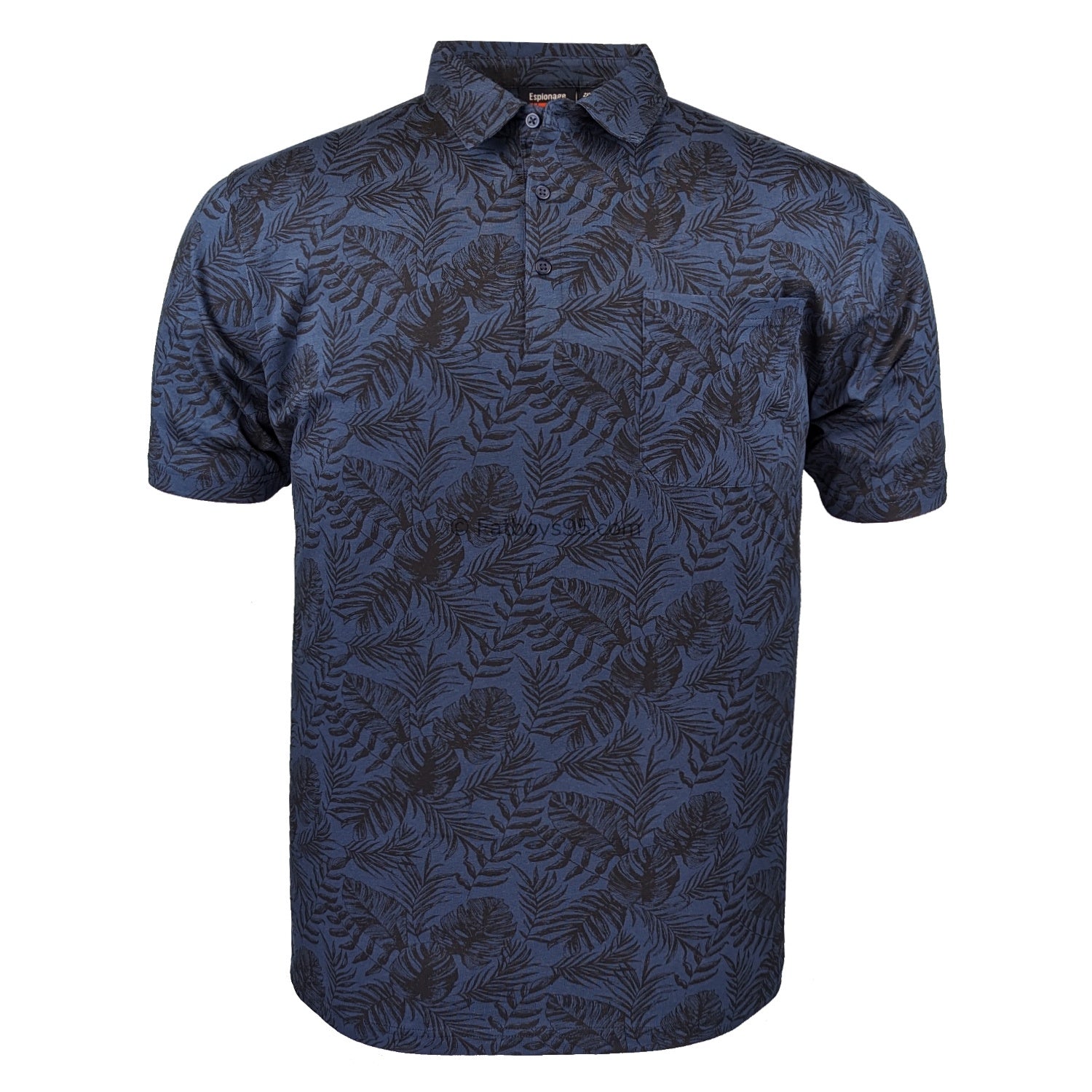 Espionage Floral Print Jersey Polo - P210 - Navy 1