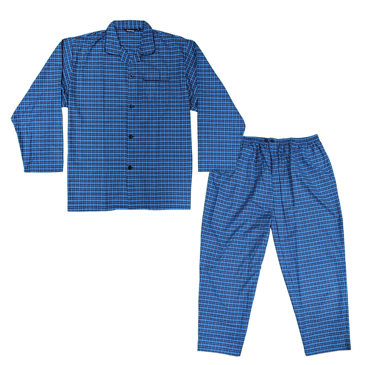 Espionage PJs (Shirt &amp; Trousers) - PJ140 - Blue Check 1