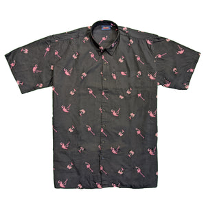 Espionage Flamingo Print S/S Shirt - SH315 - Navy 2