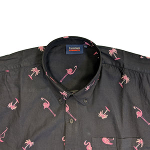 Espionage Flamingo Print S/S Shirt - SH315 - Navy 3