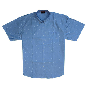 Espionage Printed Oxford S/S Shirt - SH327 - Blue / White 2