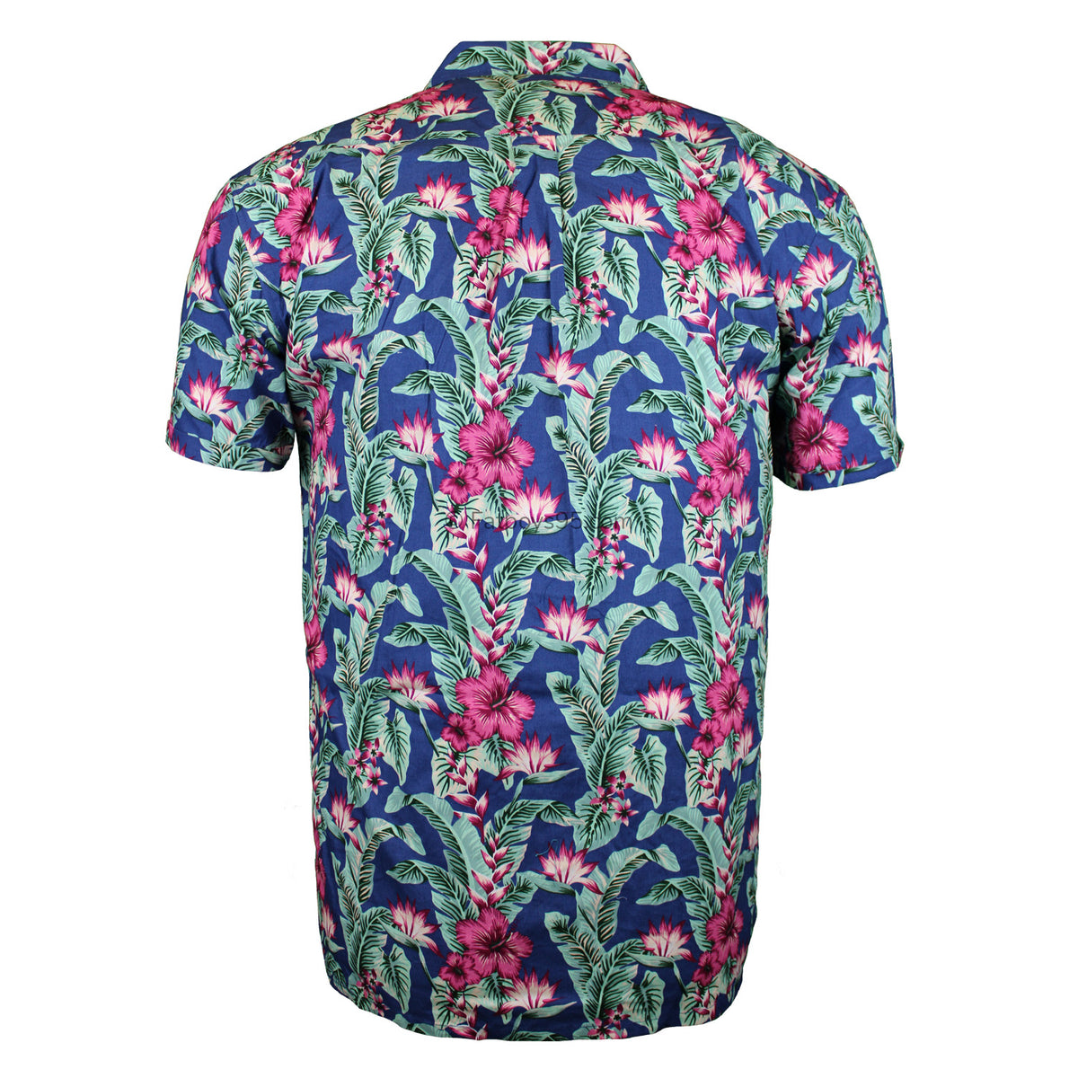 Espionage Hibiscus Print S/S Shirt - SH389 - Blue / Green 3