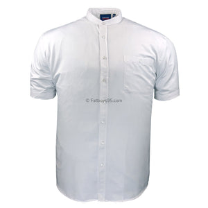 Espionage S/S Grandad Collar Oxford Shirt - SH416 - White 1
