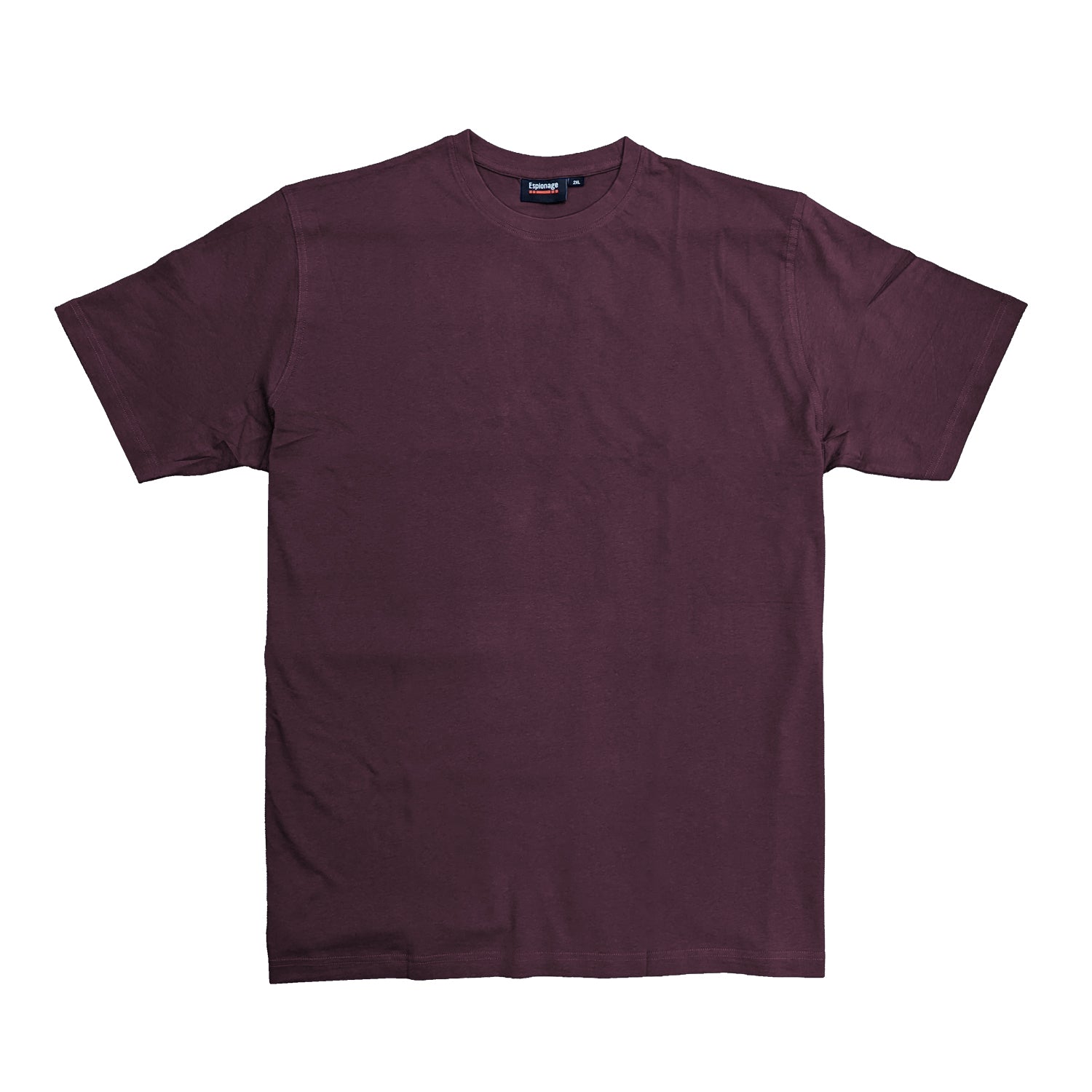 Espionage Plain Round Neck T-Shirt - T015 - Burgundy 1