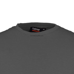 Espionage Plain Round Neck T-Shirt - T015 - Charcoal 2