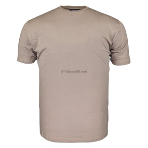Espionage Plain Round Neck T-Shirt - T015 - Taupe 1