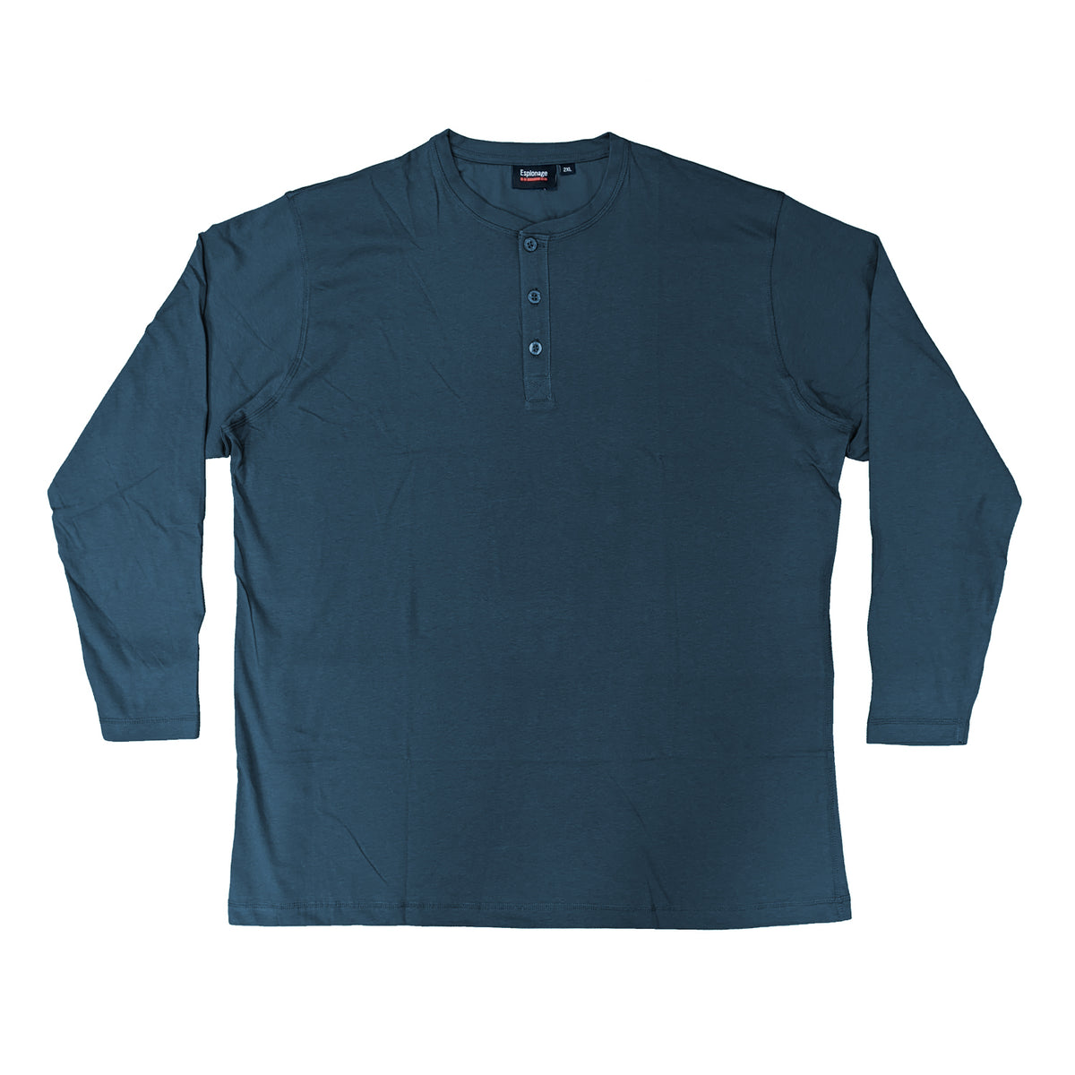 Espionage Long Sleeve Grandad Tee - T310 - Mid Blue 1