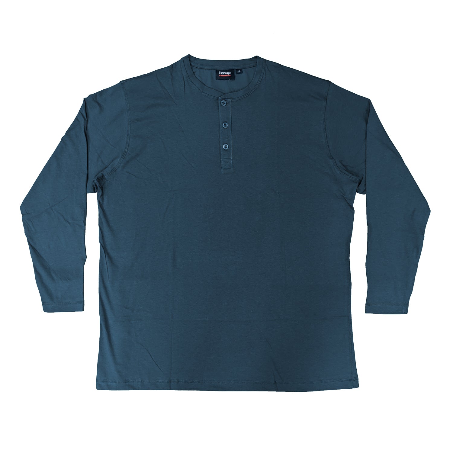 Espionage Long Sleeve Grandad Tee - T310 - Mid Blue 1