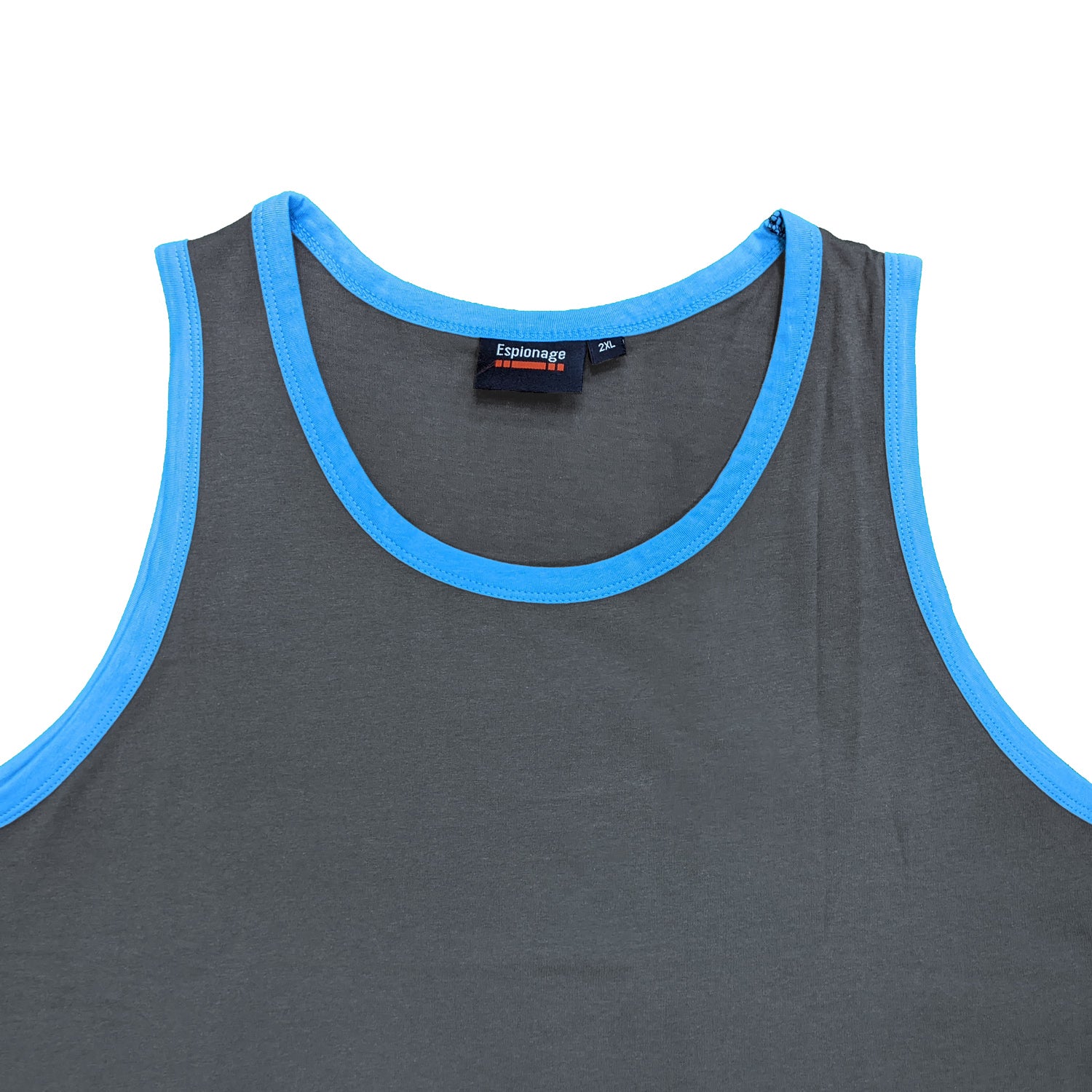 Espionage Contrast Trim Vest - T334 - Charcoal / Aqua 2