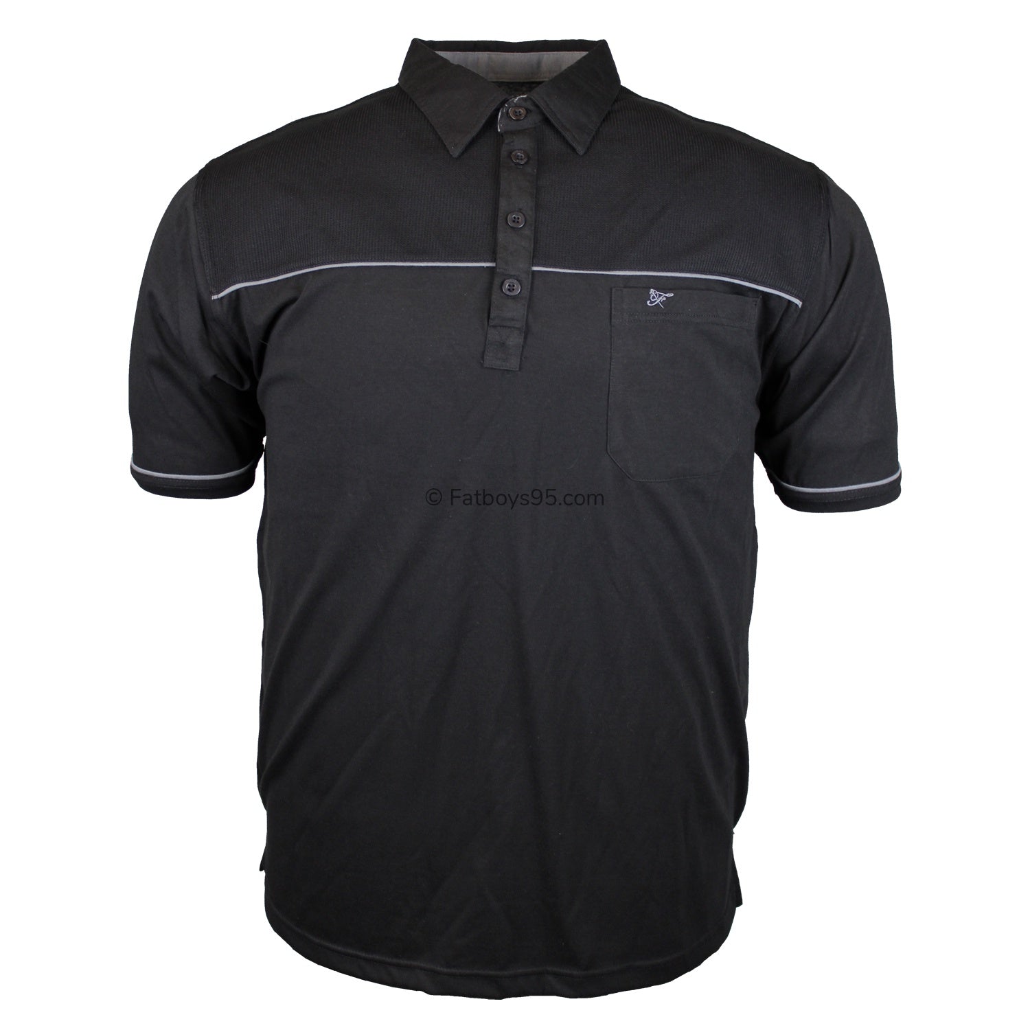 Forge Light Weight Panelled Golf Polo - FBS 418 - Black 1