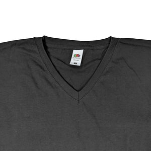Fruit of the Loom Plain V Neck T-Shirt - Black 2