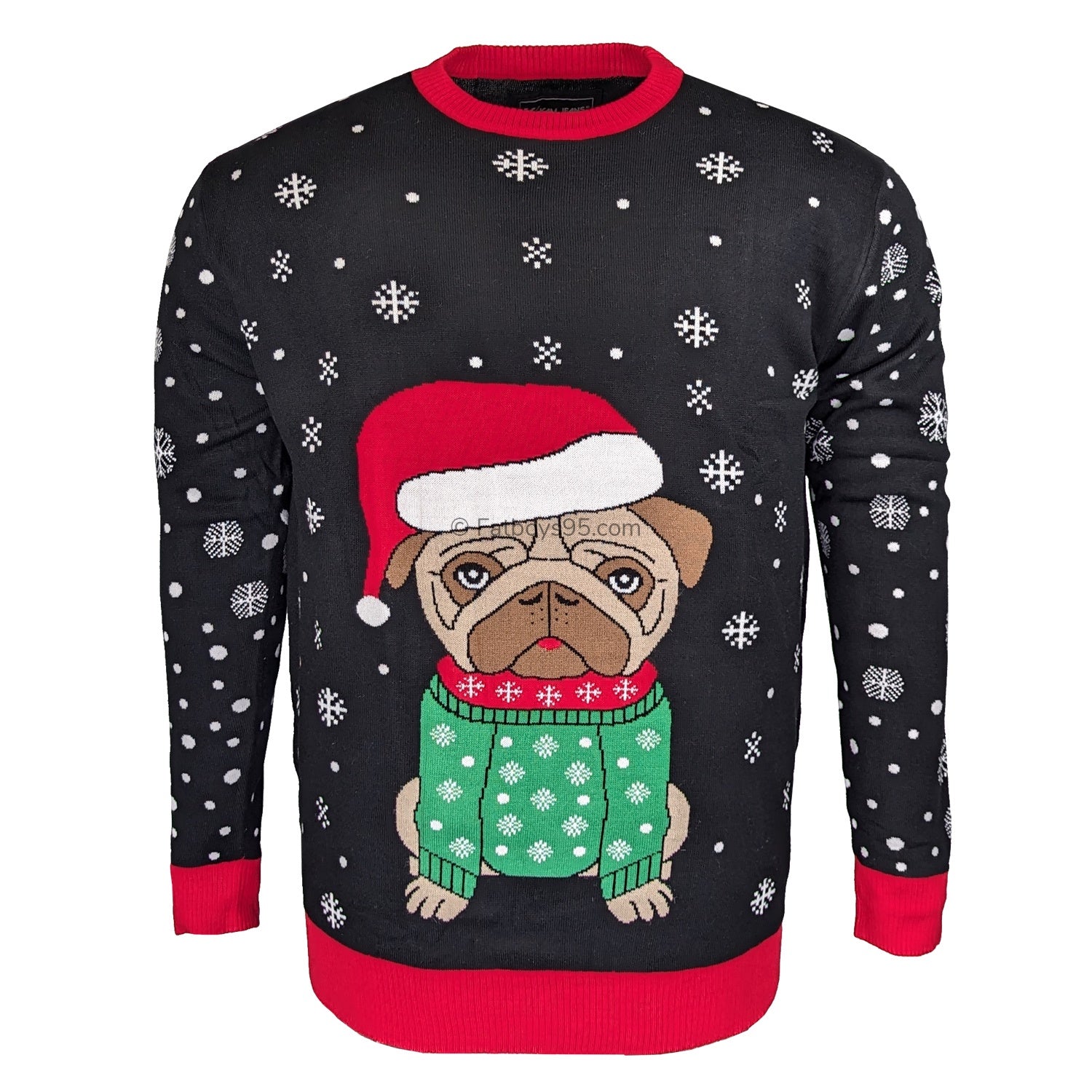 Kam Bulldog Santa Xmas Jumper - KBS X024 - Black 1