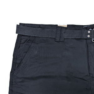Kam Belted Cargo Stretch Shorts - KBS 343 - Black 2