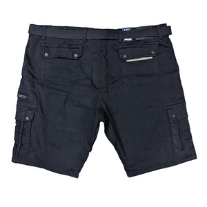 Kam Belted Cargo Stretch Shorts - KBS 343 - Black 3