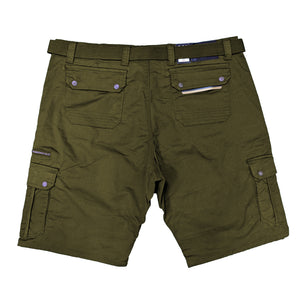 Kam Belted Cargo Stretch Shorts - KBS 343 - Khaki / Brown 2