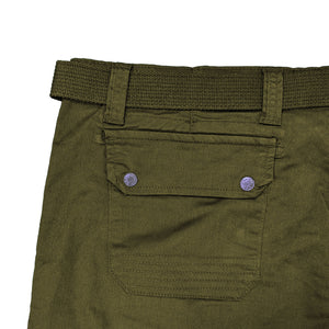 Kam Belted Cargo Stretch Shorts - KBS 343 - Khaki / Brown 4