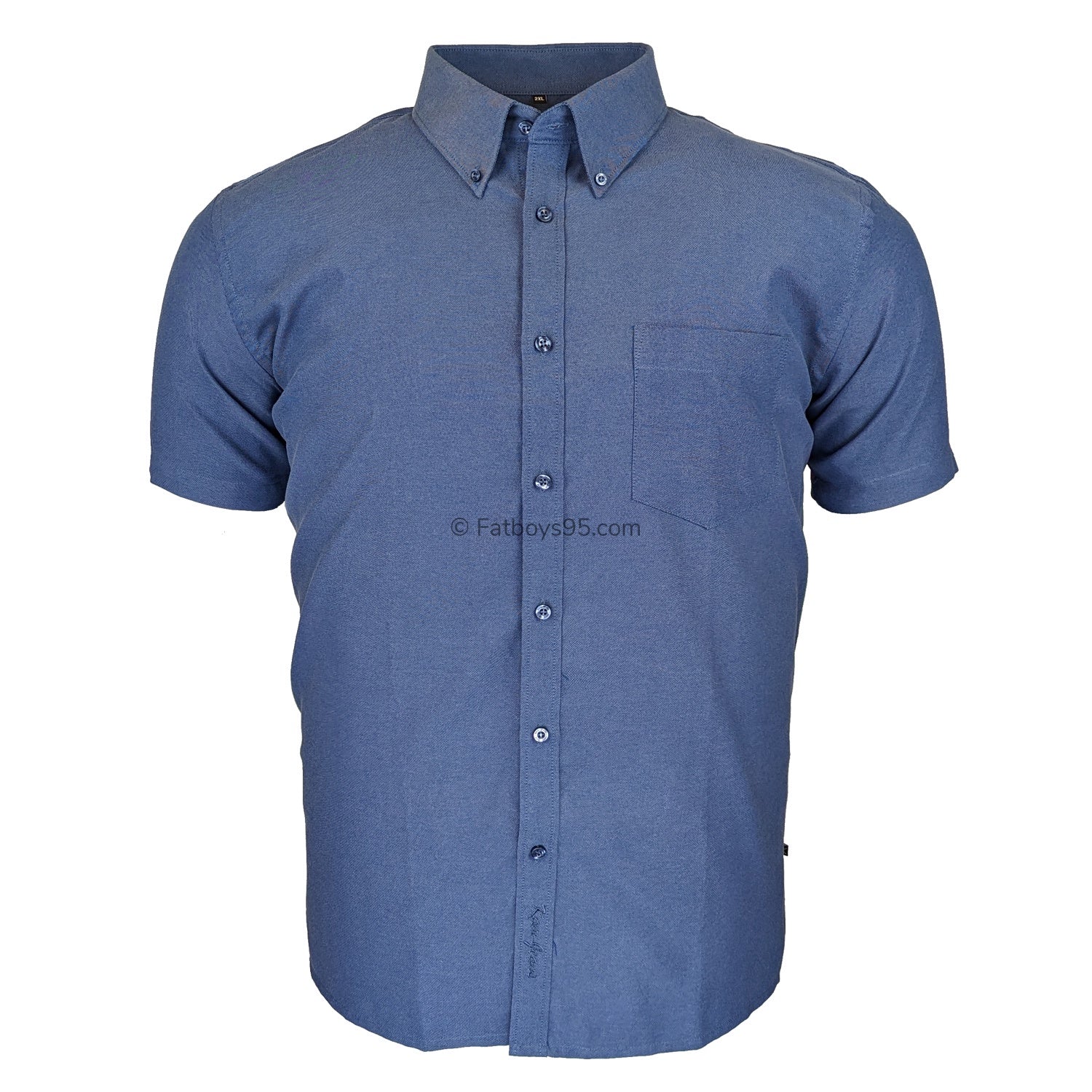 Kam S/S Oxford Shirt - KBS 663A - Navy 1