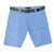 Kam Belted Oxford Stretch Chino Shorts - KBS 3401 - Powder Blue 1