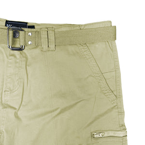 Kam Belted Cargo Stretch Shorts - KBS 343 - Sand 2