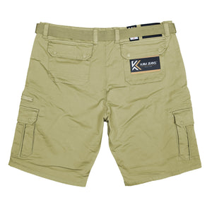Kam Belted Cargo Stretch Shorts - KBS 343 - Sand 3