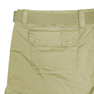 Kam Belted Cargo Stretch Shorts - KBS 343 - Sand 4