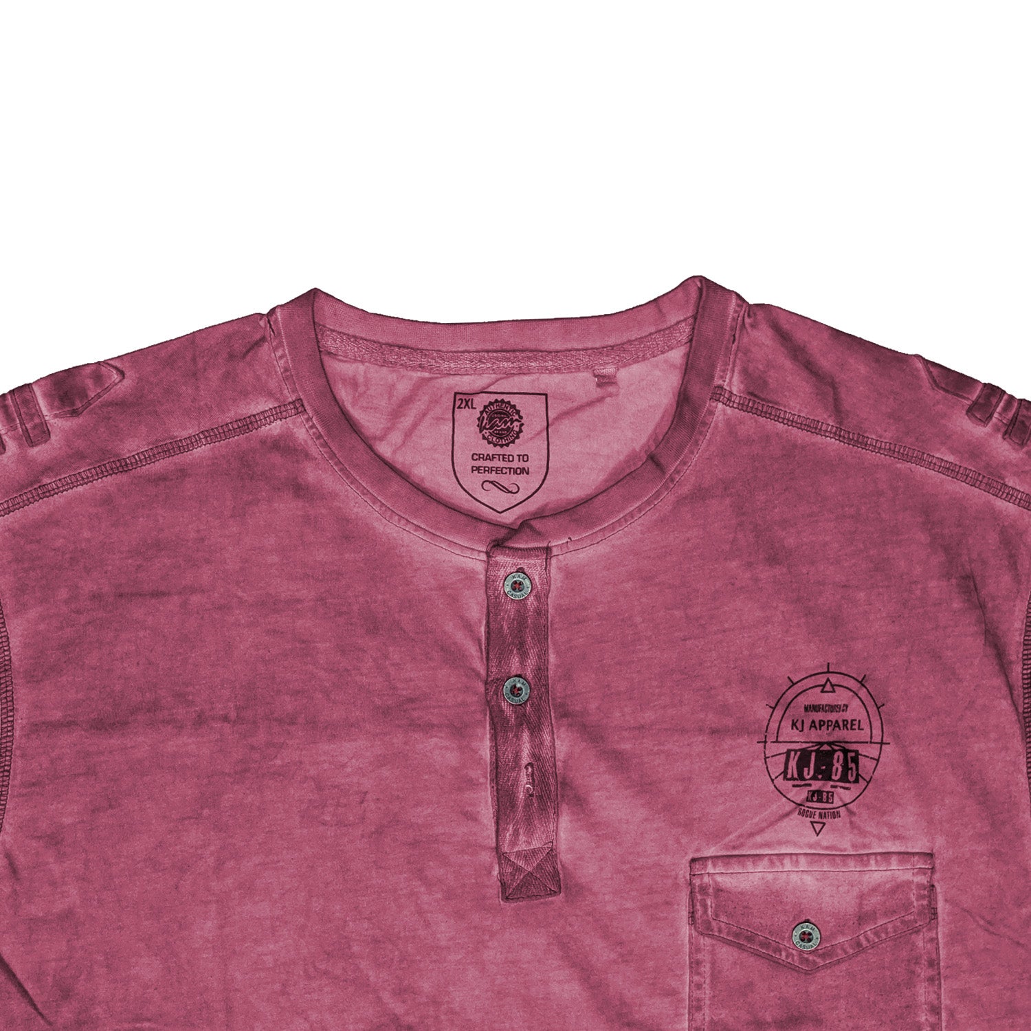 Kam Grandad T-Shirt - KBS 5311 - Burgundy 2