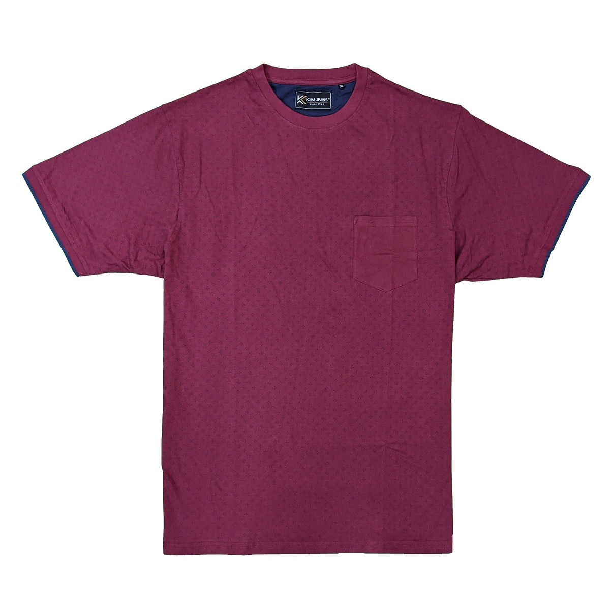 Kam Dobby Print Tee - KBS 5381 - Burgundy 1