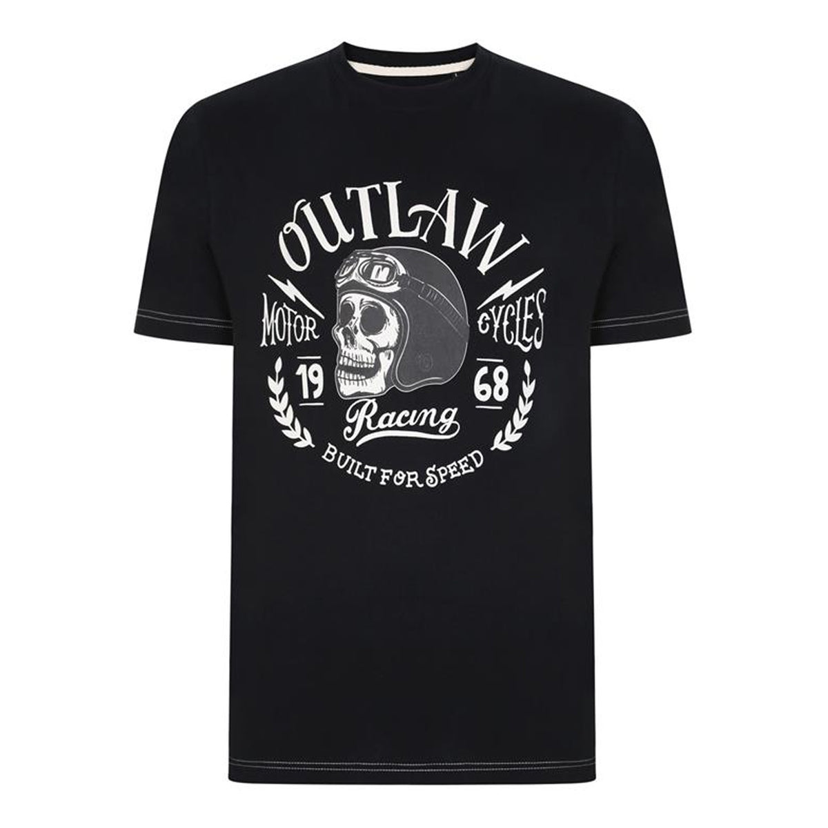 Kam Outlaws Skull Print Tee - KBS 5391 - Black 1