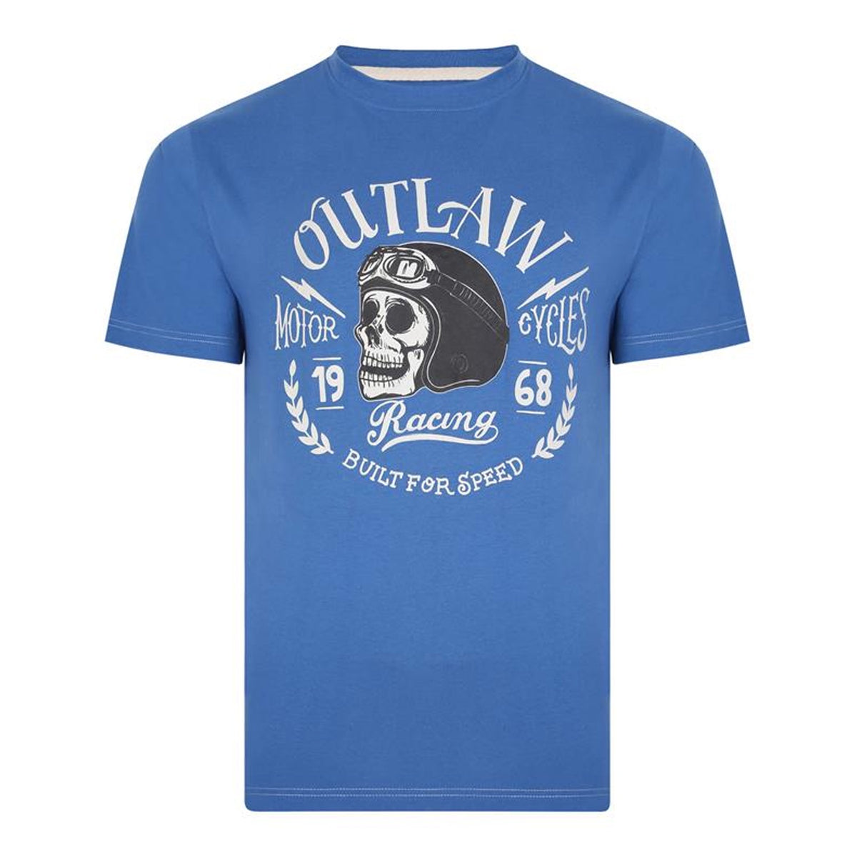 Kam Outlaws Skull Print Tee - KBS 5391 - Blue 1