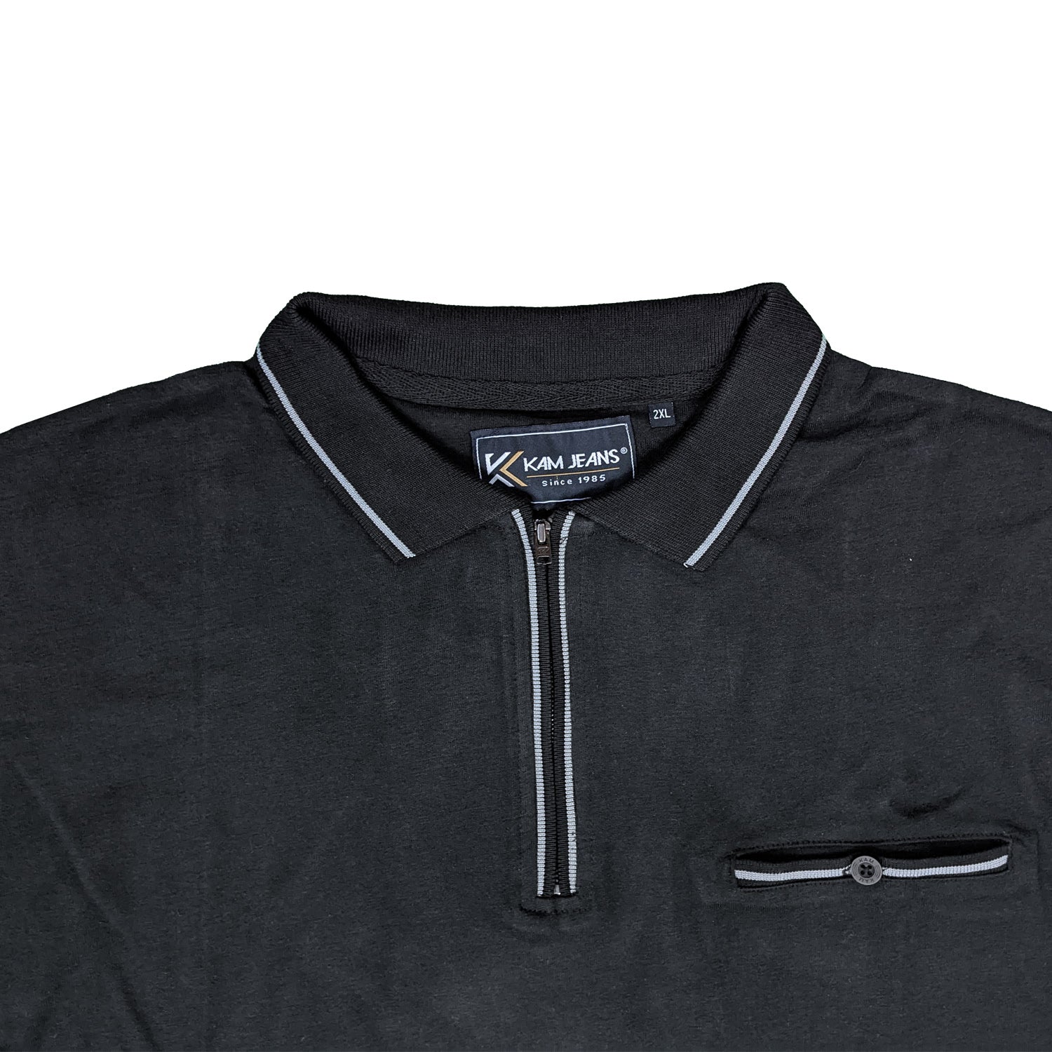 Kam Quarter Zip Polo - KBS 5449 - Black 2