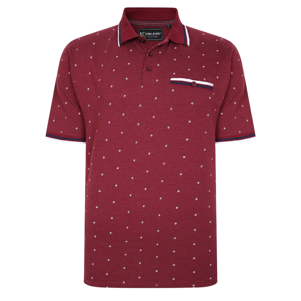 Kam Needle Jersey Polo - KBS 5456 - Burgundy 1