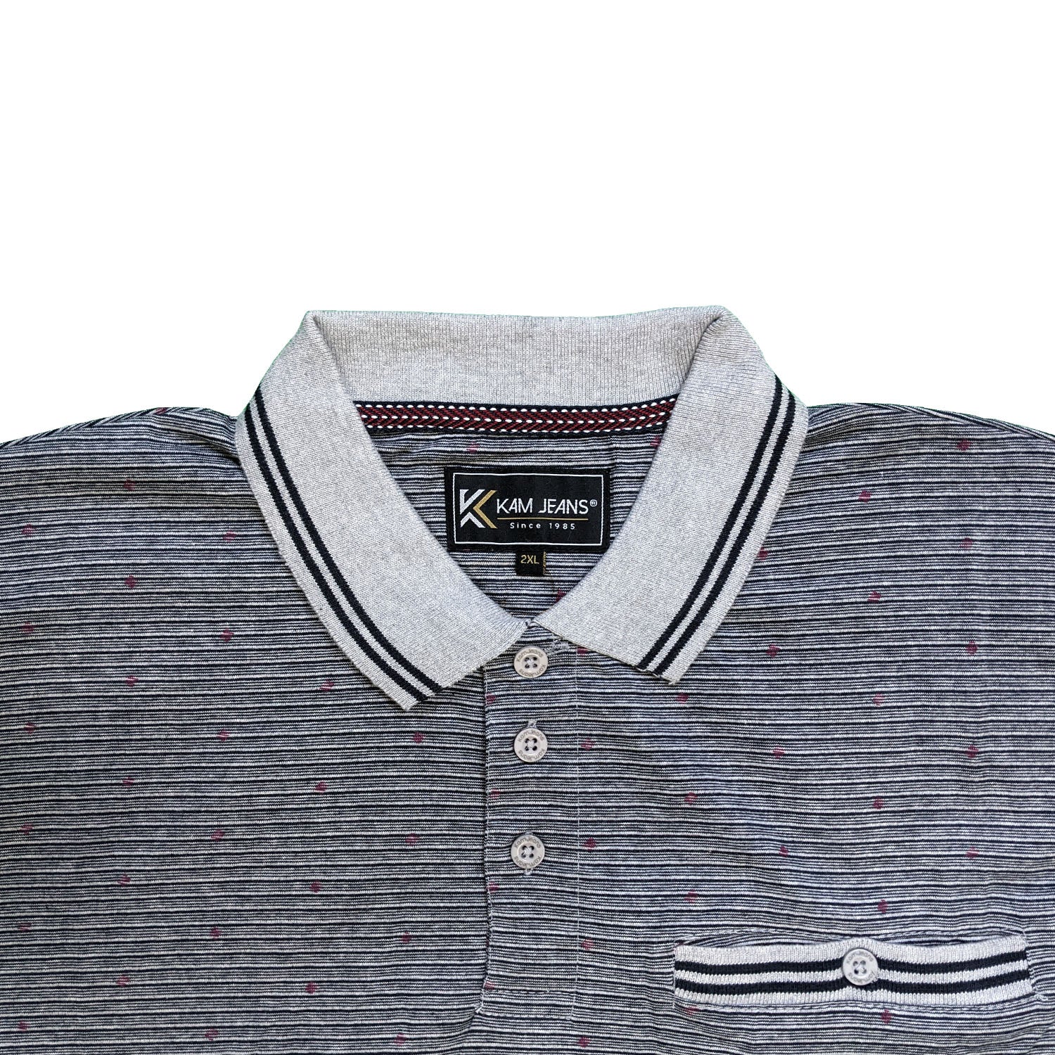 Kam Needle Jersey Polo - KBS 5456 - Grey 2