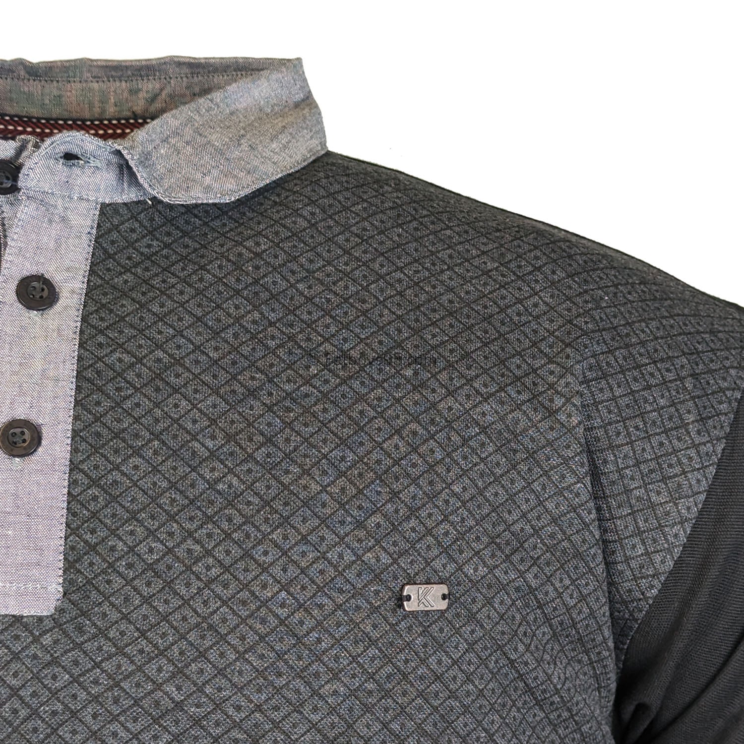 Kam Premium Lacoste Pique Detailed Polo - KBS 5468P - Black 2