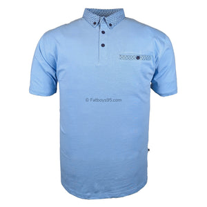 Kam Jersey Polo with Contrast Collar - KBS 5470P - Powder Blue 1