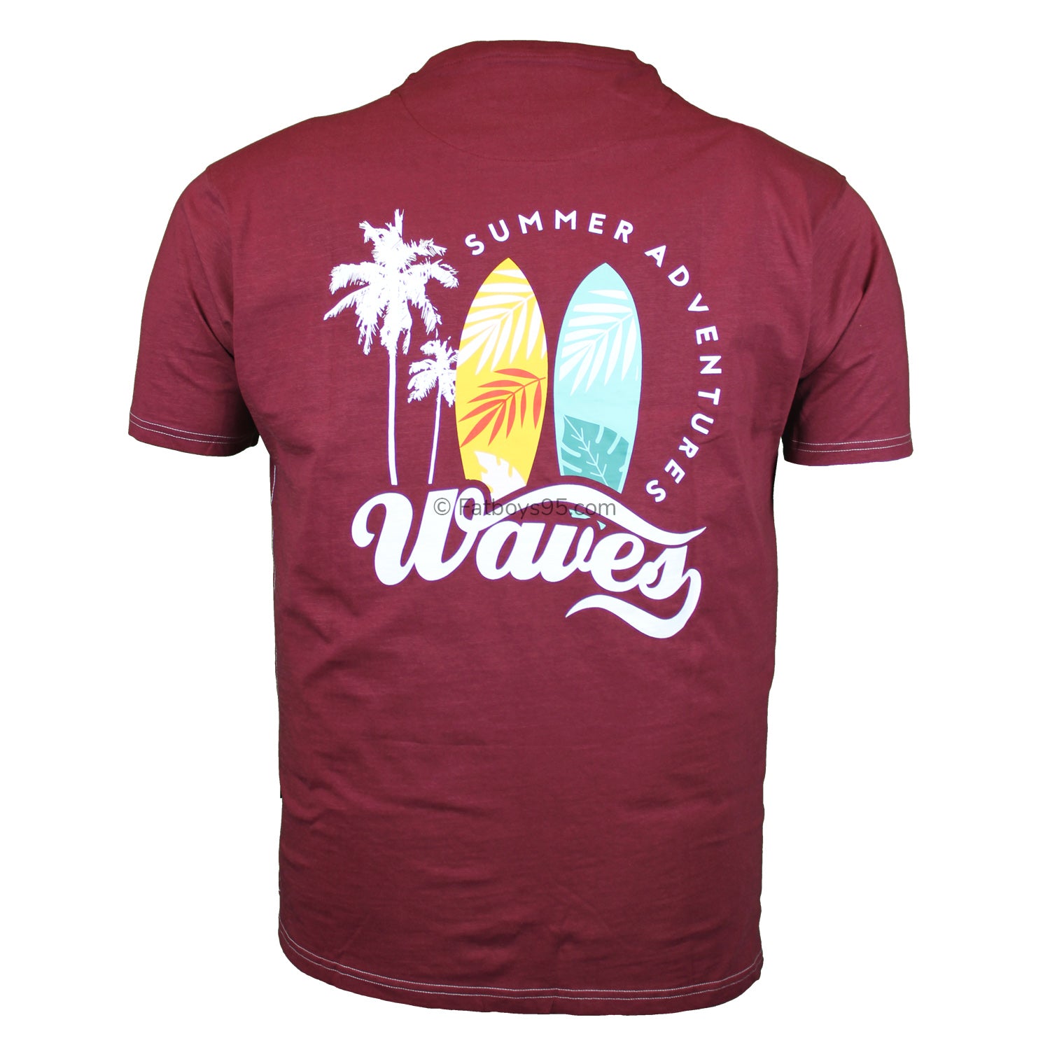 Kam Summer Adventure Print Tee - KBS 5709 - Burgundy 3