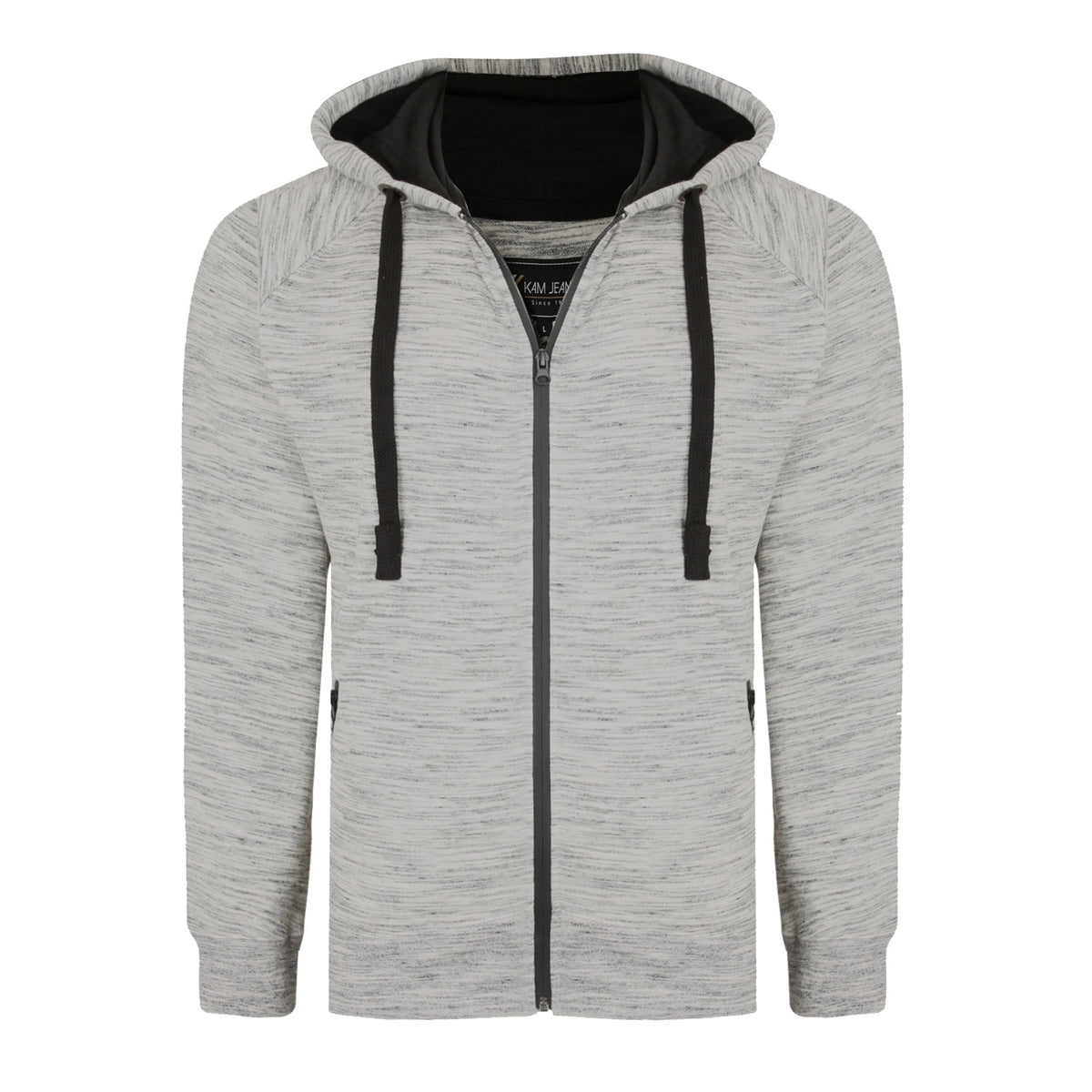 Kam Full Zip Jersey Marl Hoody - KBS 7041 - Grey 1