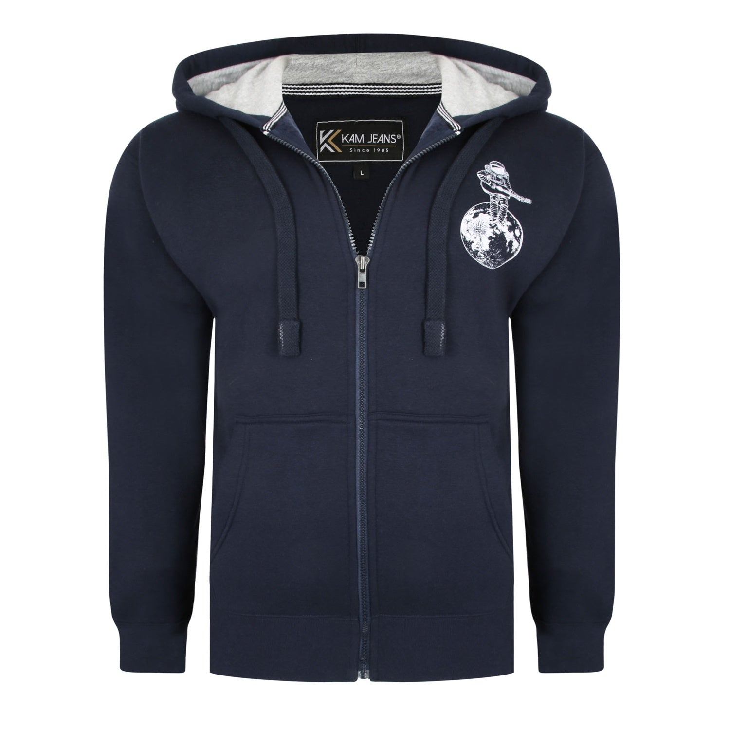 Kam Full Zip Space Man Hoody - KBS 7044 - Navy 1