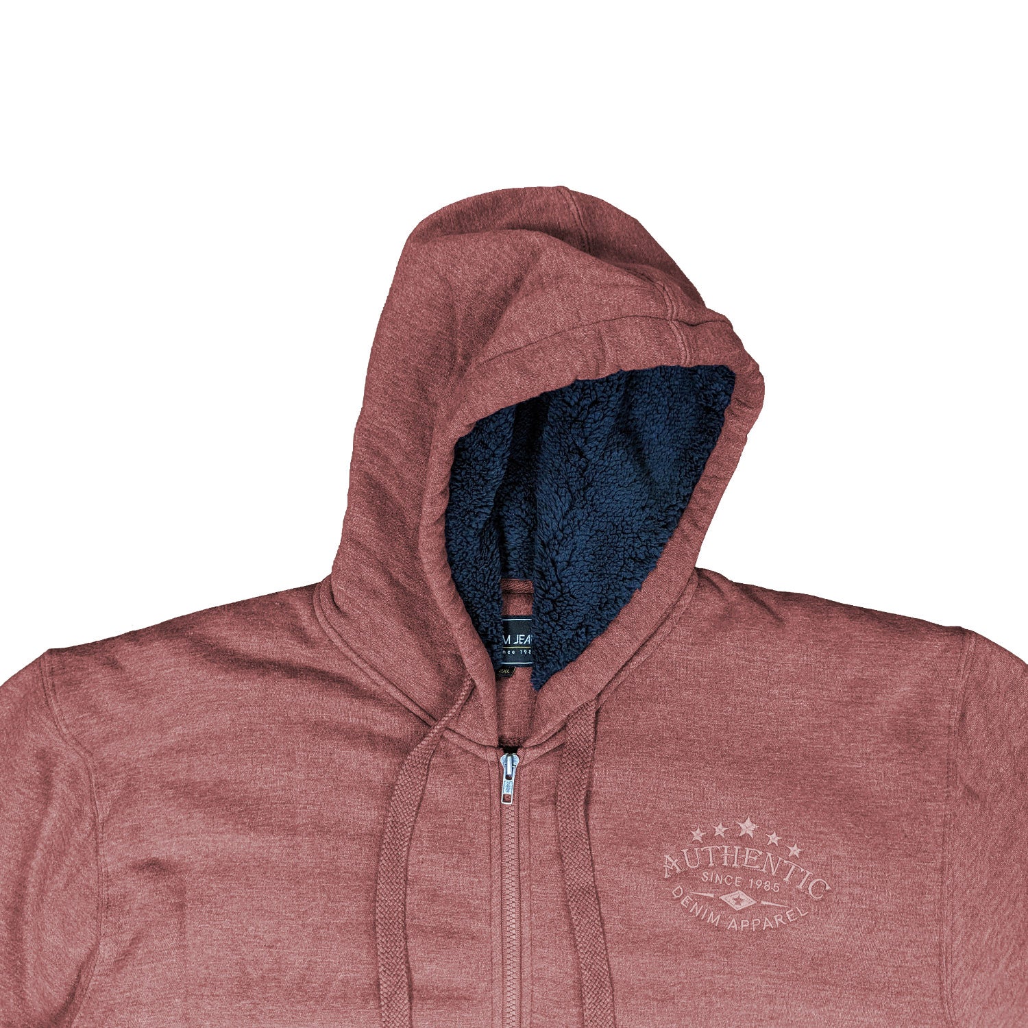 Kam Full Zip Sherpa Lined Hoody - KBS 7054 - Burgundy Marl 3