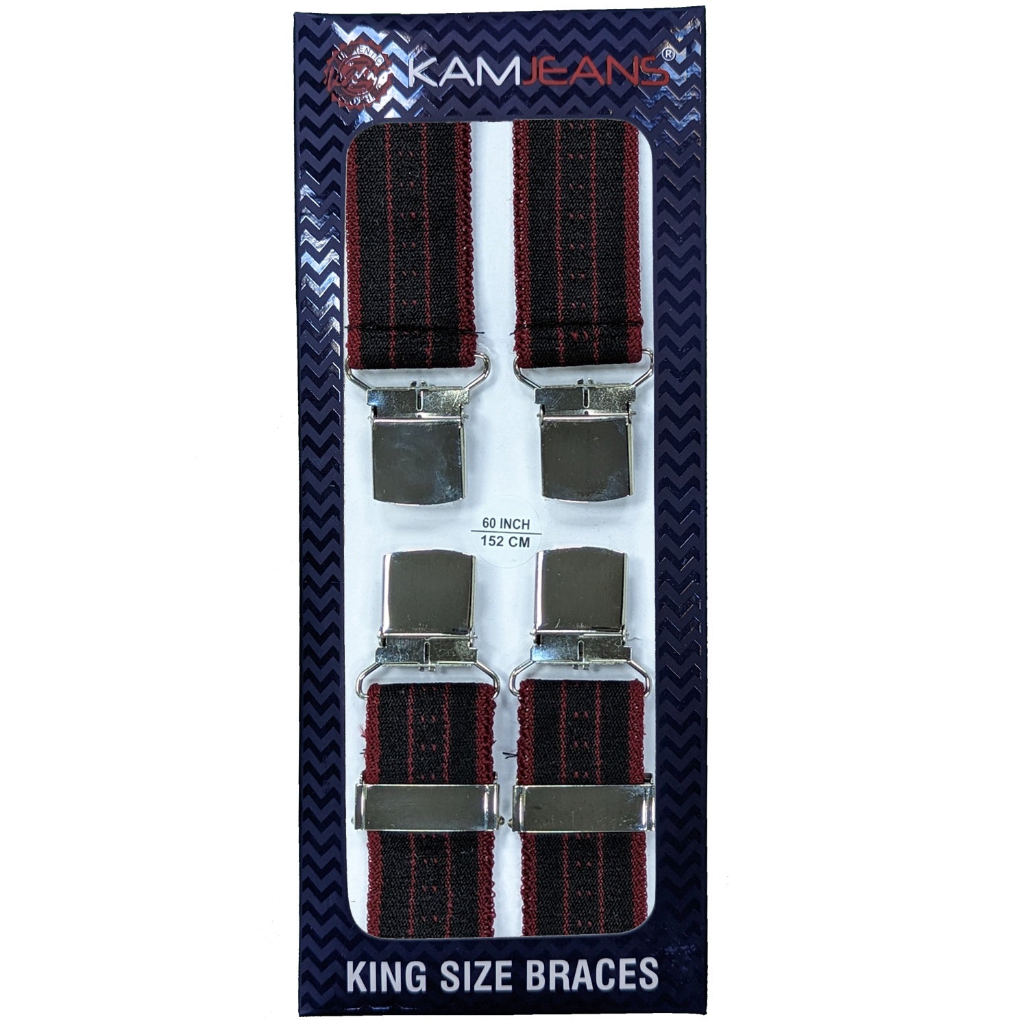 Kam Braces - KBS 954 - Black / Burgundy Stripe 1