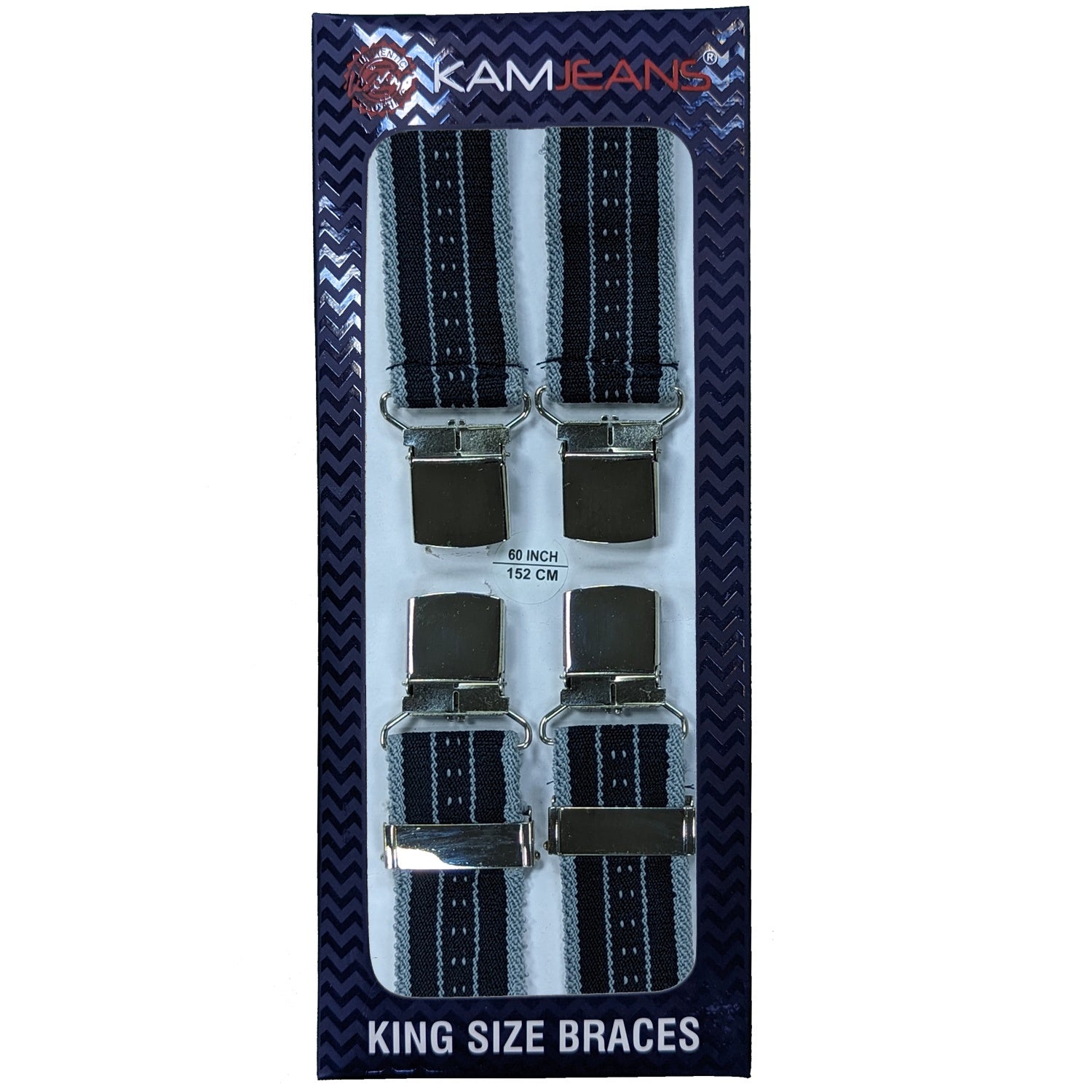 Kam Braces - KBS 954 - Navy / Silver Stripe 1