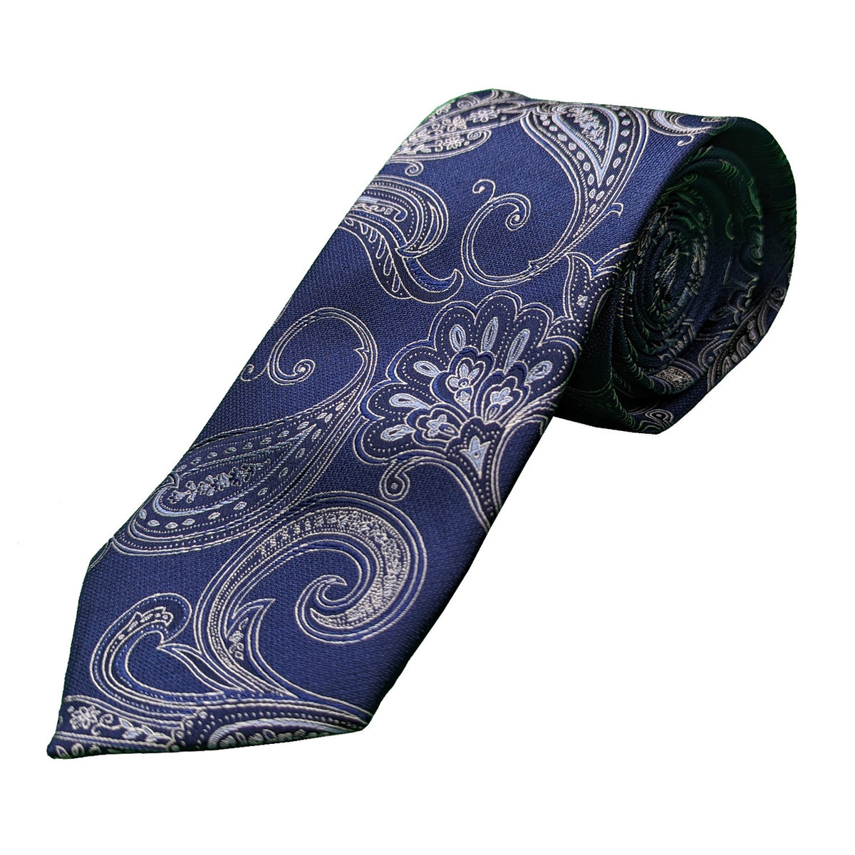 Kensington Paisley Tie - J29087 - Navy 1