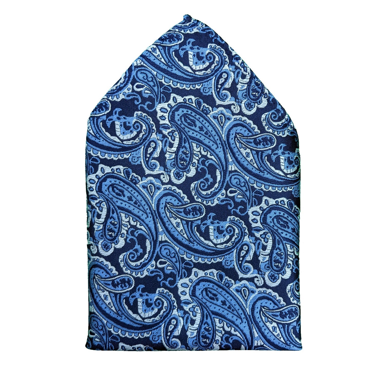 Kensington Paisley Pocket Square - KH01373 - Blue 1