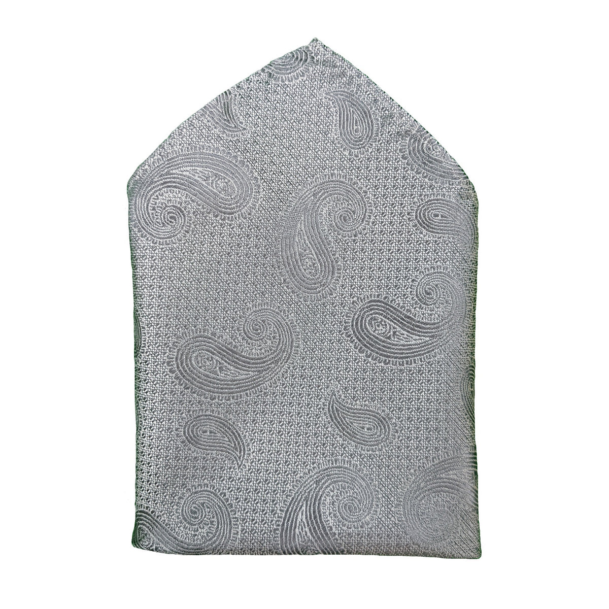 Kensington Paisley Pocket Square - MWY311922 - Grey 1