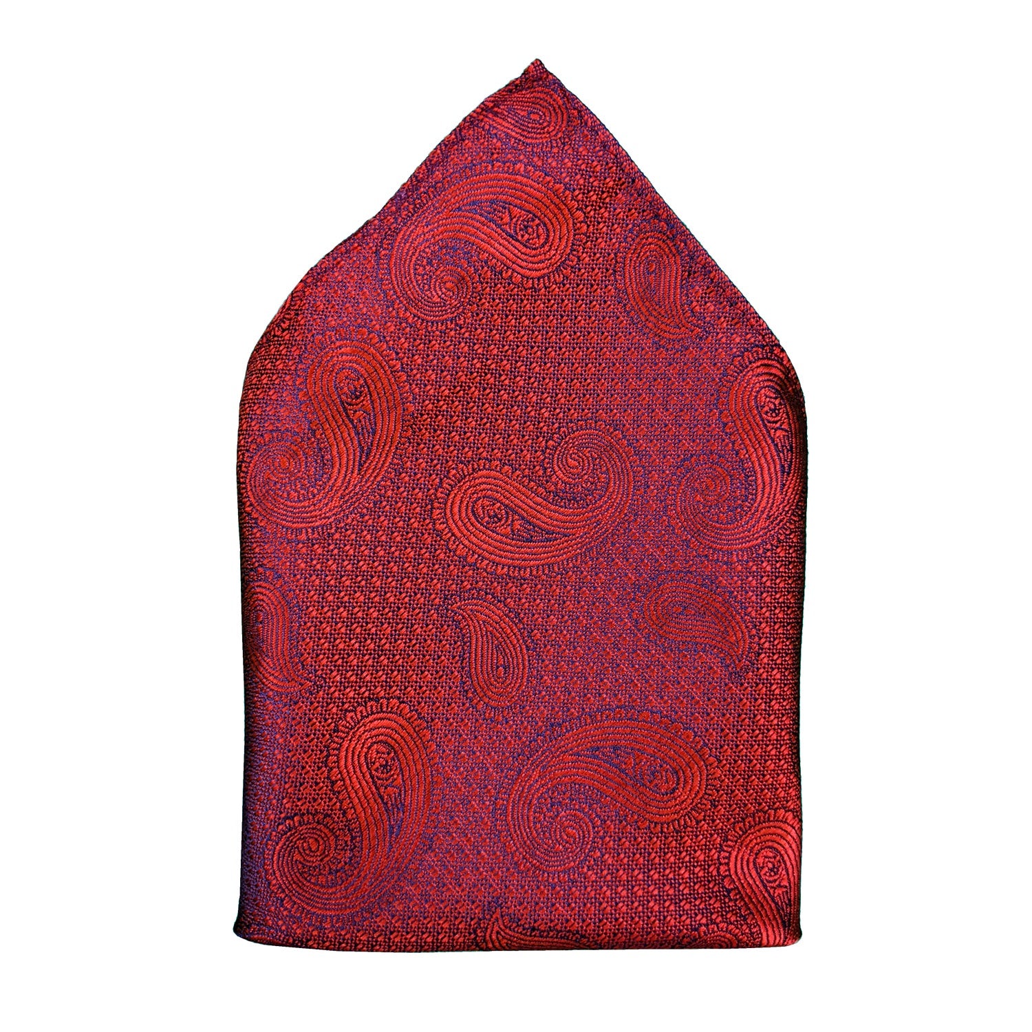 Kensington Paisley Pocket Square - MWY311922 - Red 1