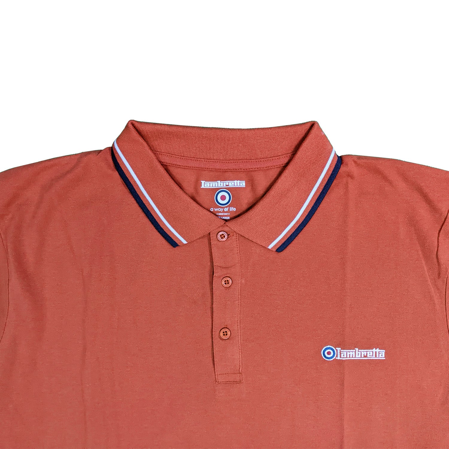 Lambretta Twin Tipped Polo - LB1608 - Hot Sauce 2