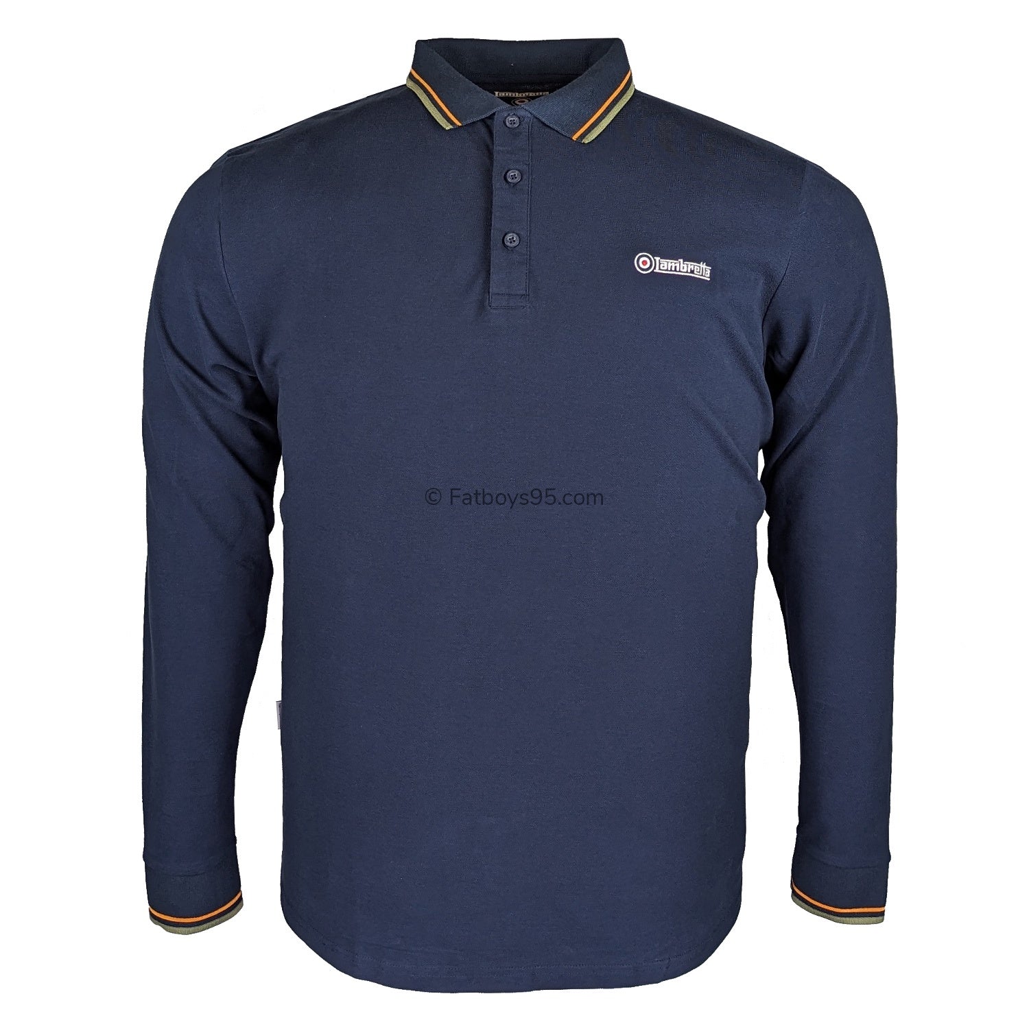 Lambretta L/S Twin Tipped Polo - LB3224 - Navy 1