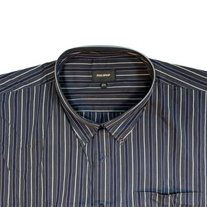 Metaphor L/S Stripe Shirt - 15472 - Purple / Charcoal 3