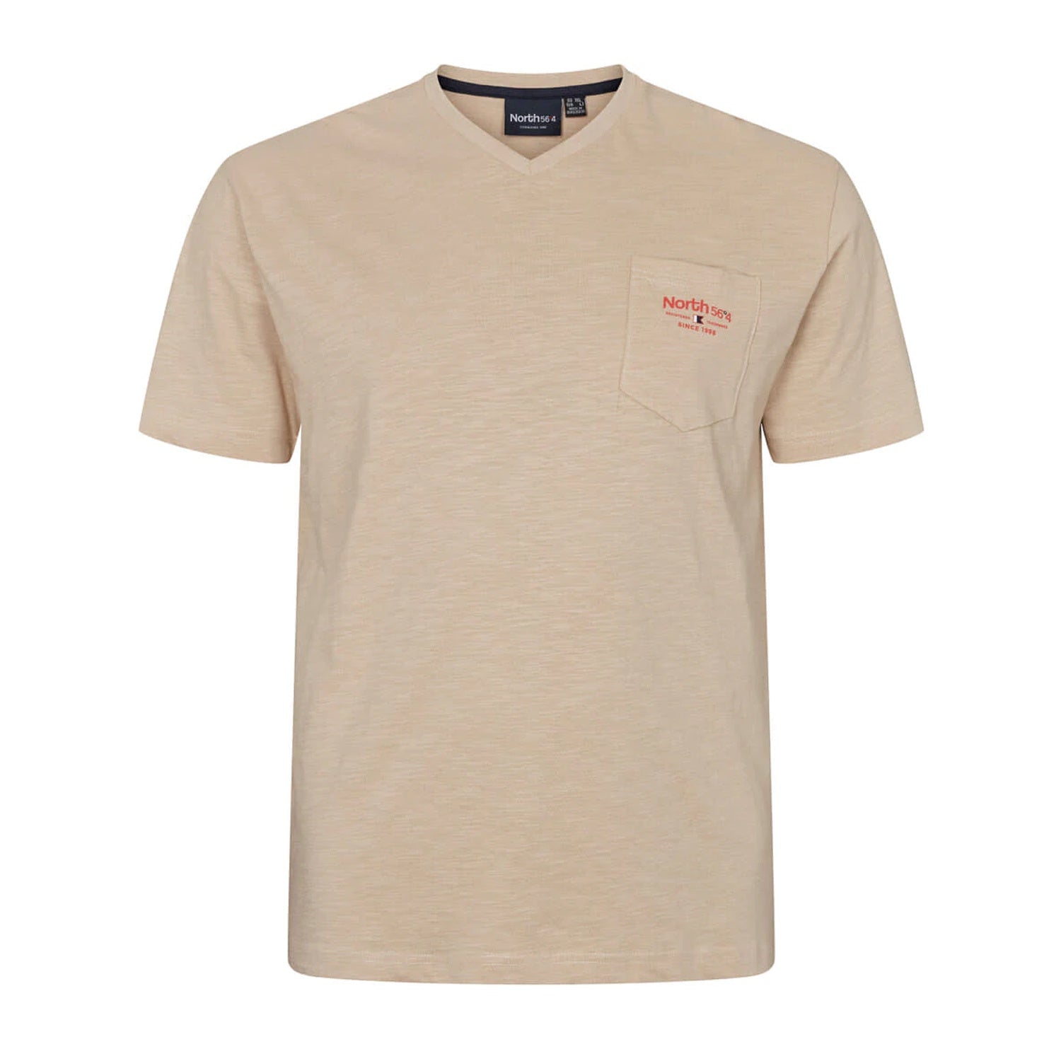 North 56°4 V-Neck T-Shirt - 21124 - Light Sand 1