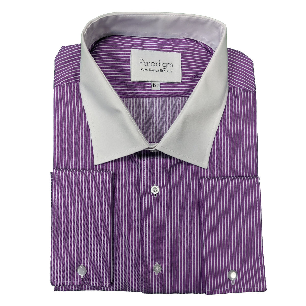 Paradigm Contrast Collar Double Cuff Shirt - CXW7031 - Grape 1